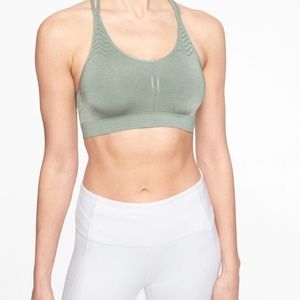 Athleta Mesh Around sports bra green large
